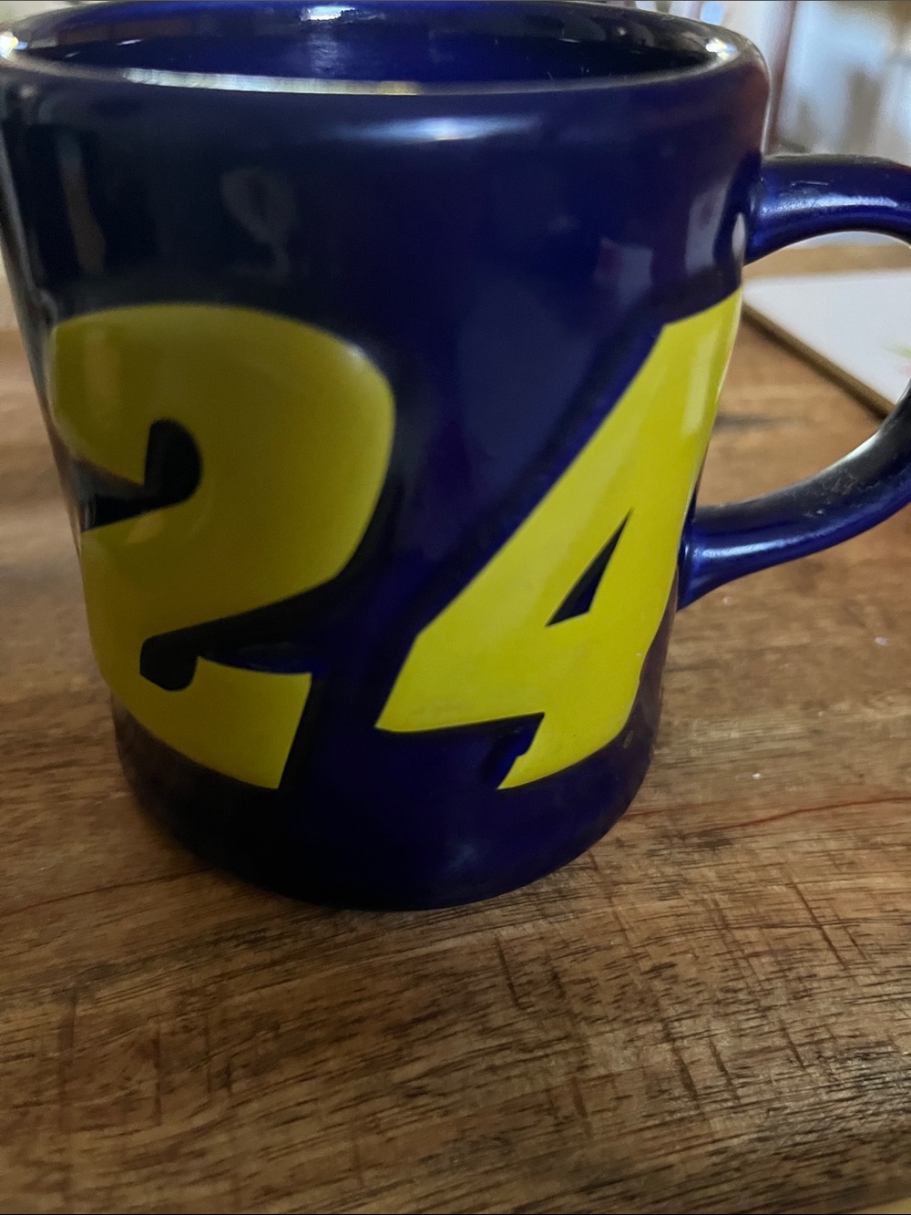 Jeff Gordon Blue and Yellow Number 24 Ceramic Coffee Mug